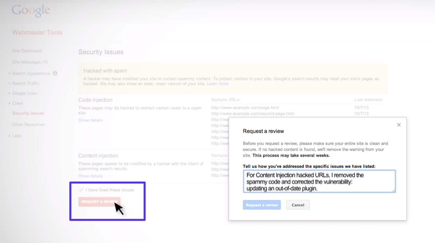 How to submit your website for reconsideration in Google Search Console