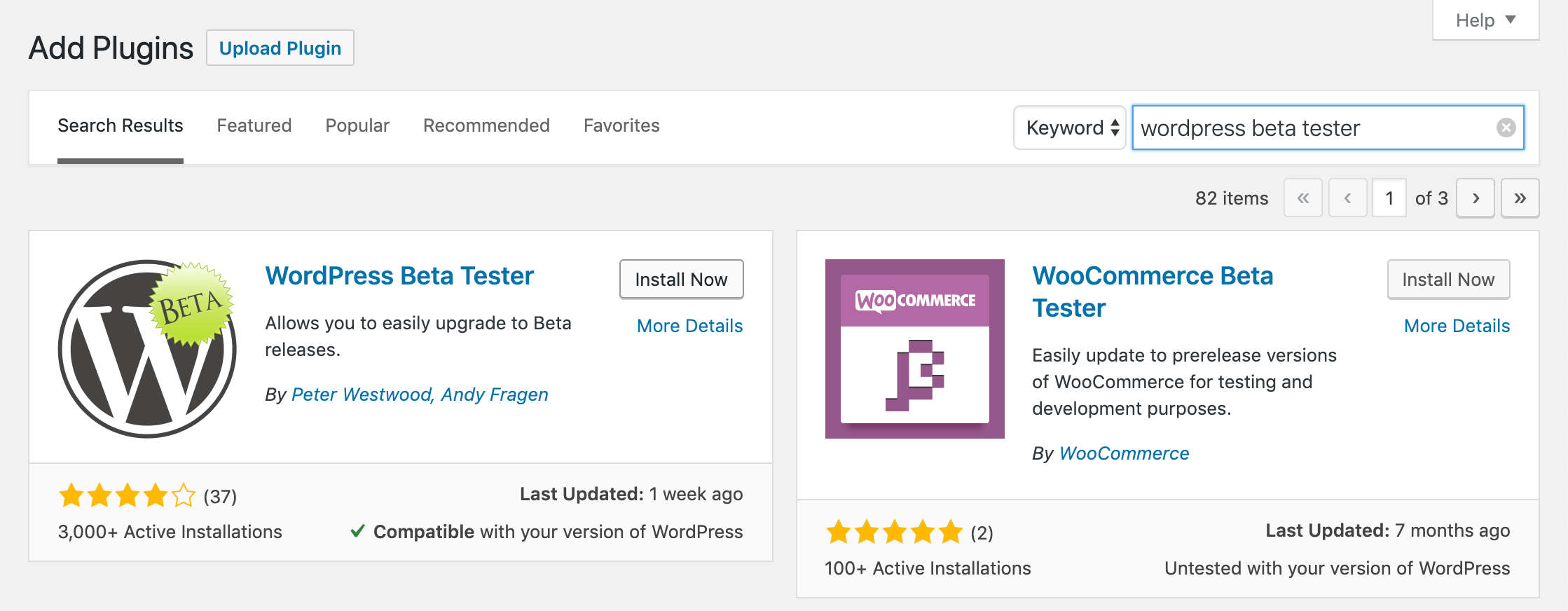 Install the WordPress Beta Tester plugin