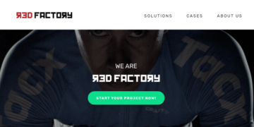 Red Factory's website homepage