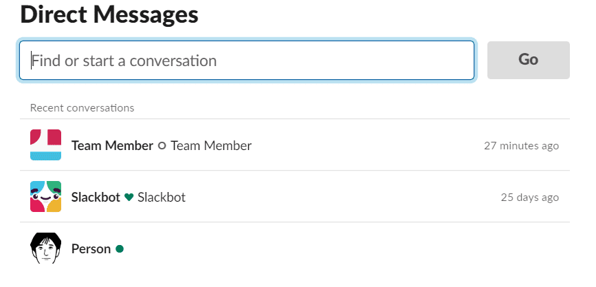 slack direct messages search