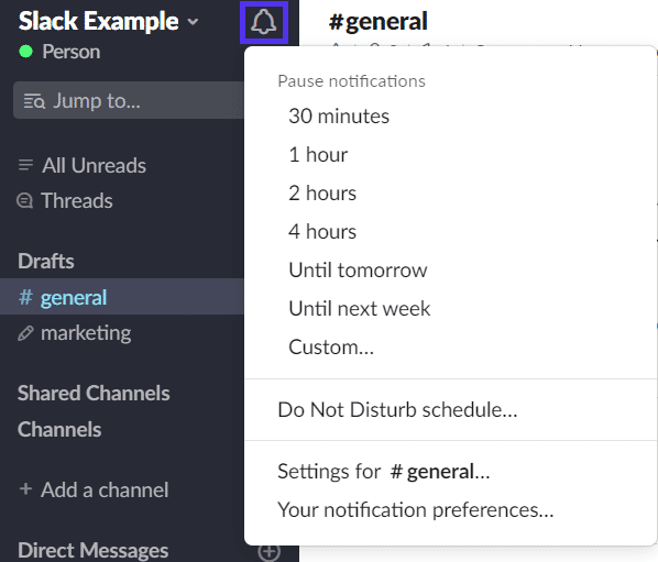 slack do not disturb