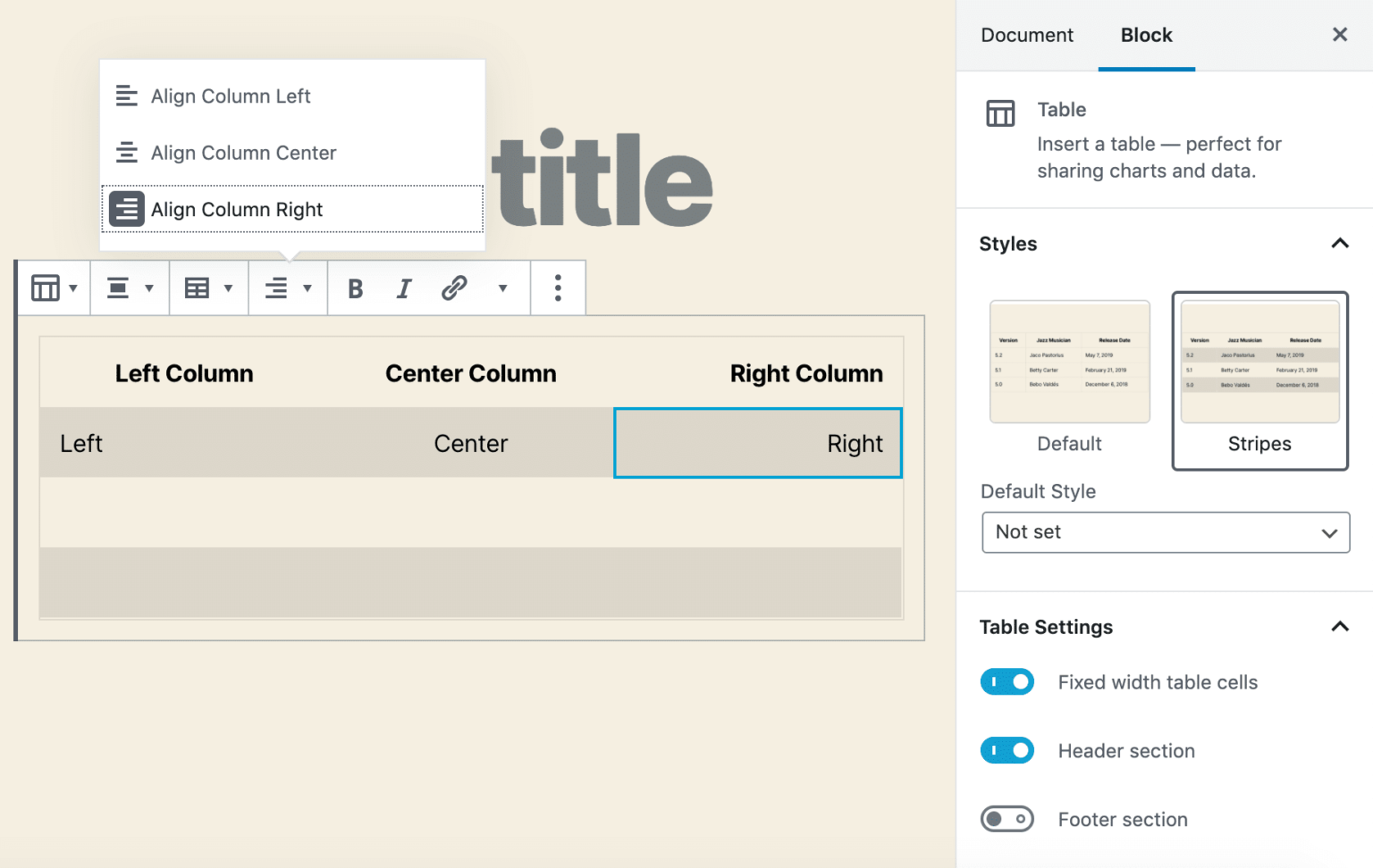 Style text align center width