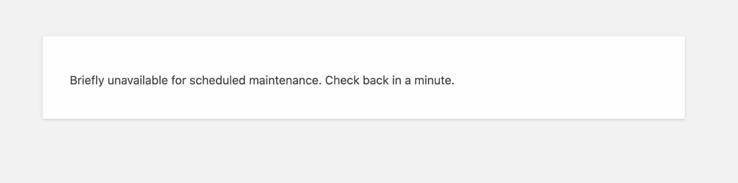 WordPress maintenance mode