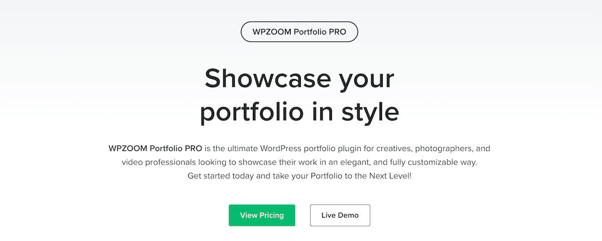 WPZOOM Portfolio PRO plugin