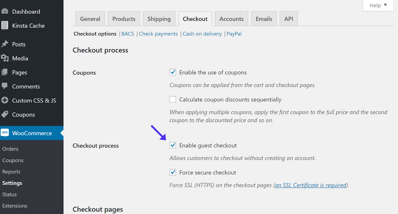 WooCommerceでゲストとしての購入を許可