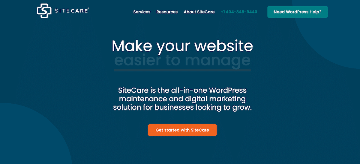 Site web de SiteCare