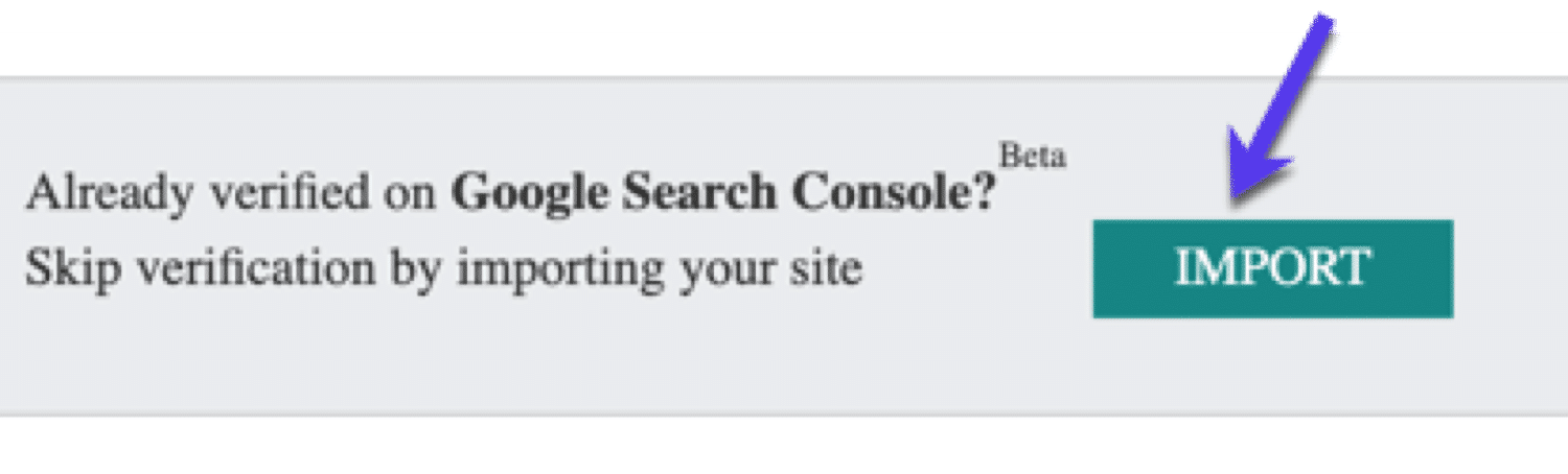 Import Search Console settings into Bing