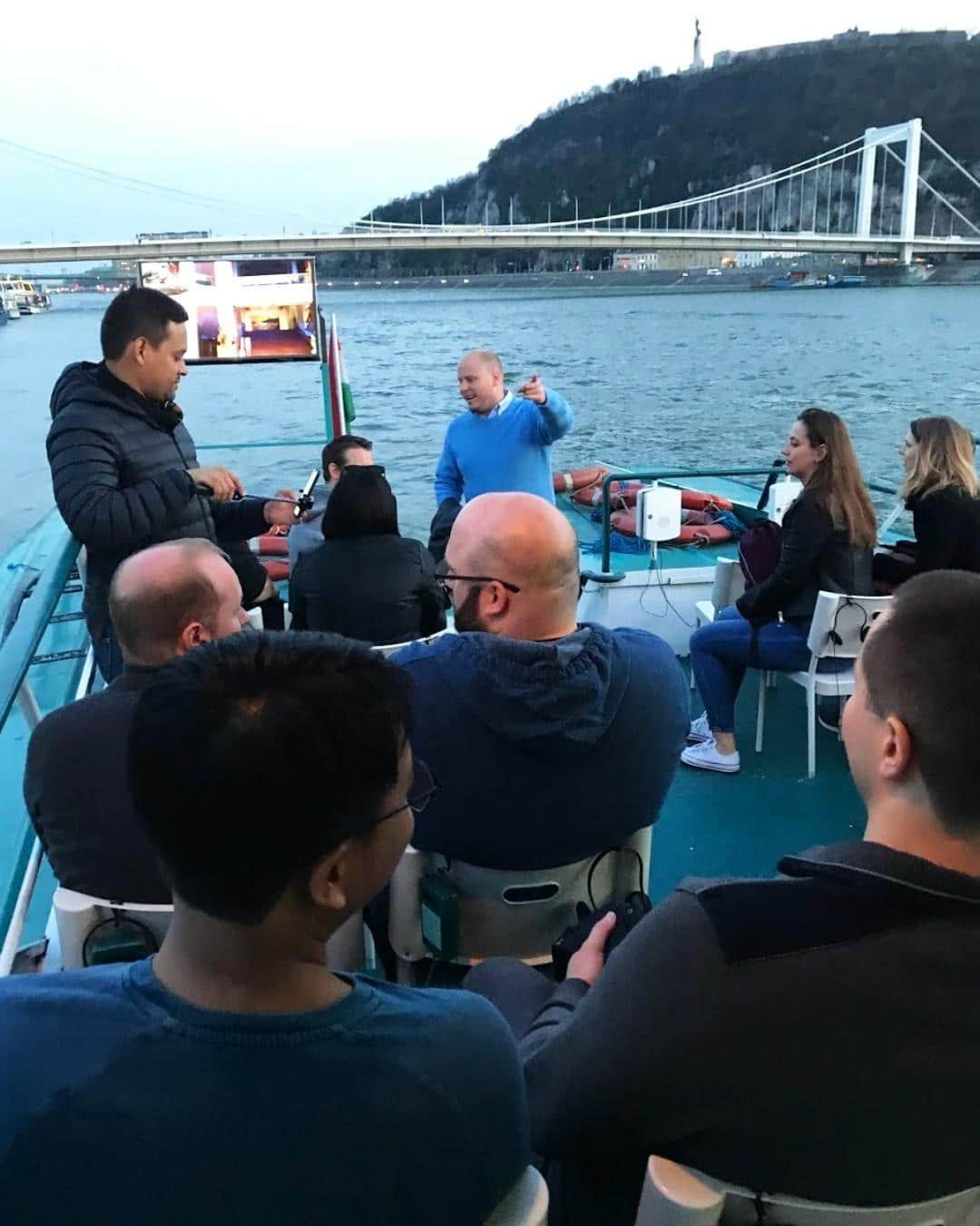 Kinsta team on Danube river