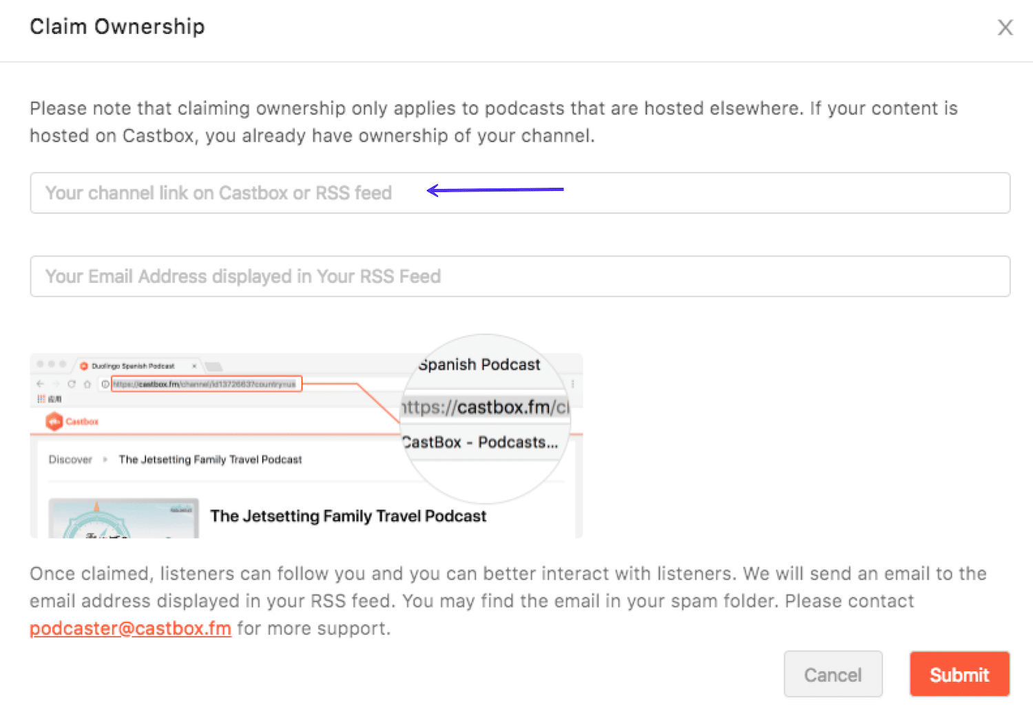 Submitting your podcast to Castbox
