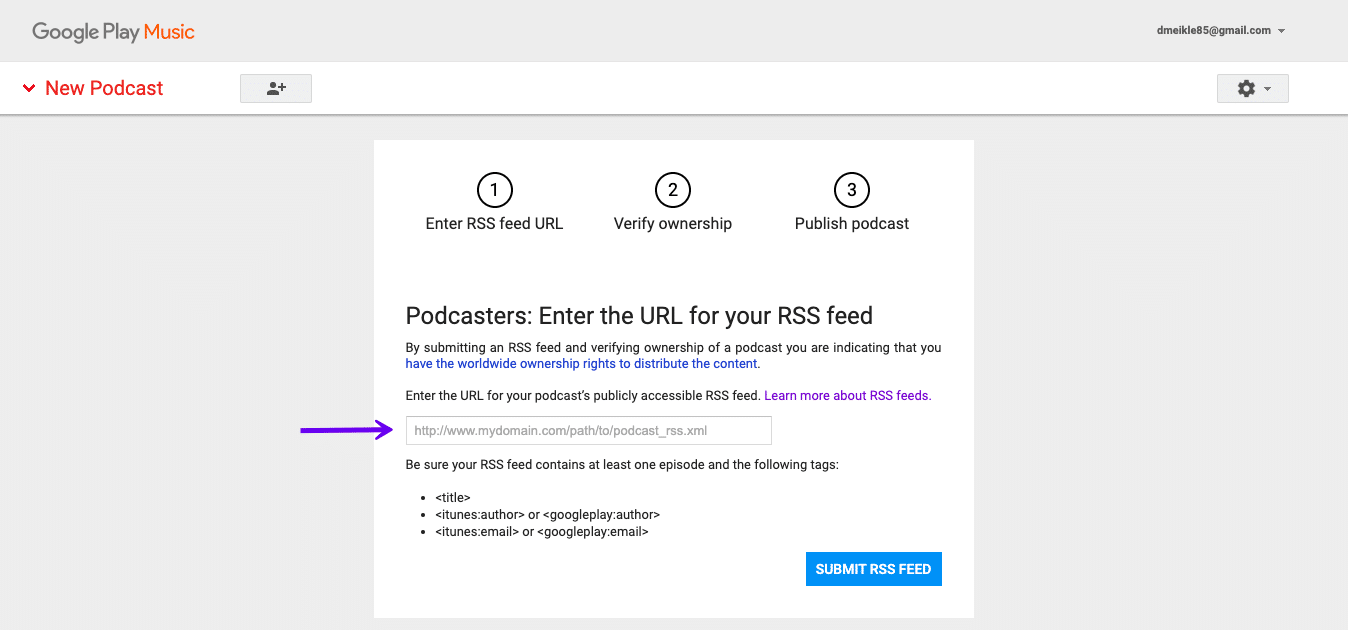 Submitting your podcast to Google Play