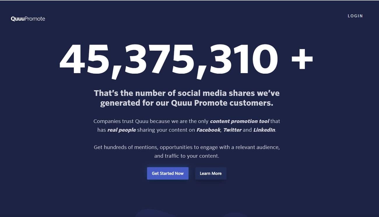 SaaS products: Quuu Promote