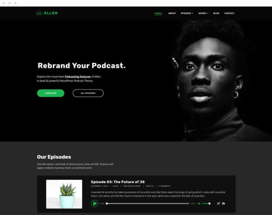 Podcast player for wordpress