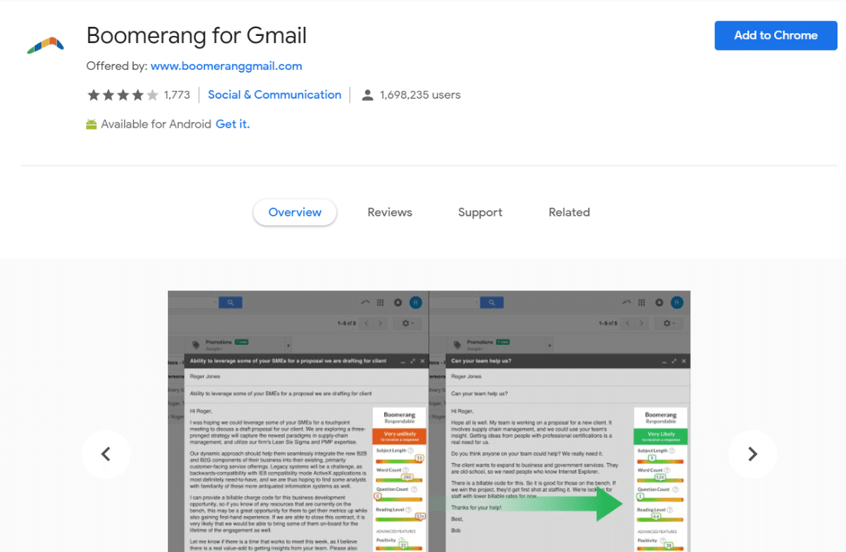 does boomerang for gmail work with inbox