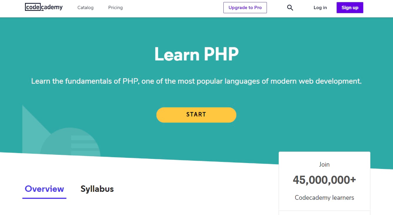Best PHP tutorials - codeacademy php