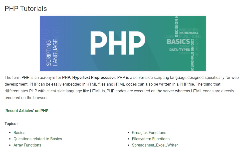 geeksforgeeks php