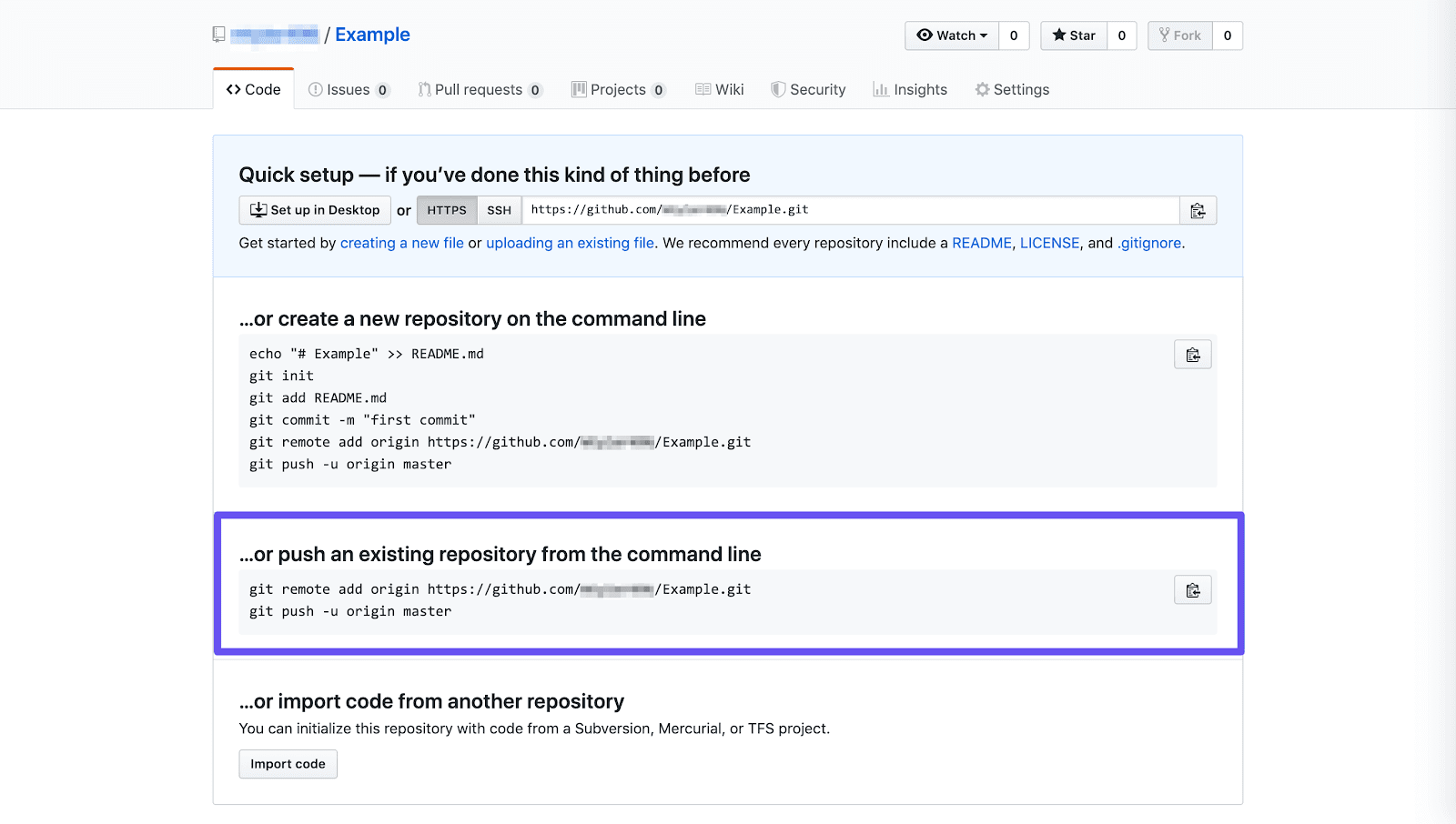 push existing repository