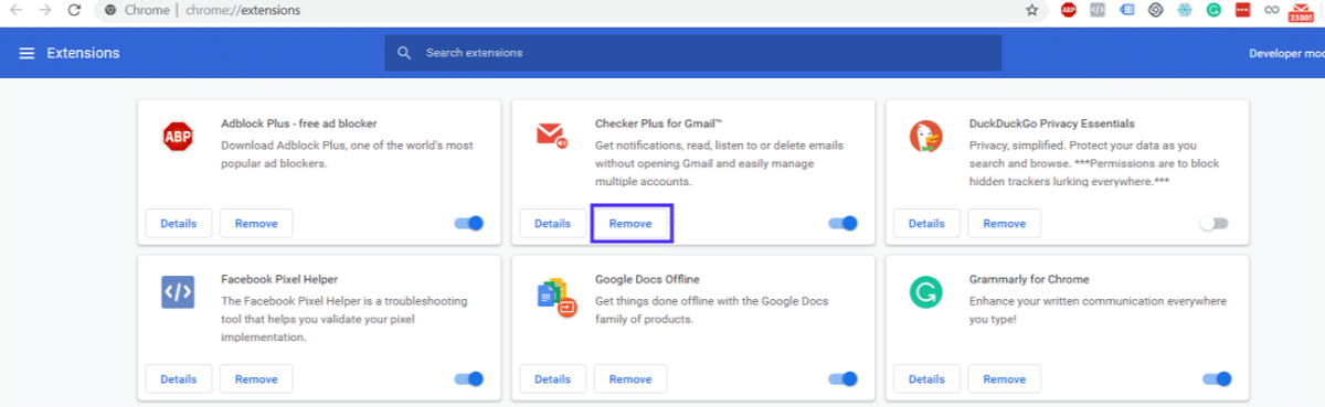 remove chrome extensions 1
