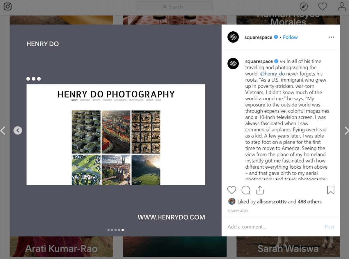 Squarespace Instagramkampanj