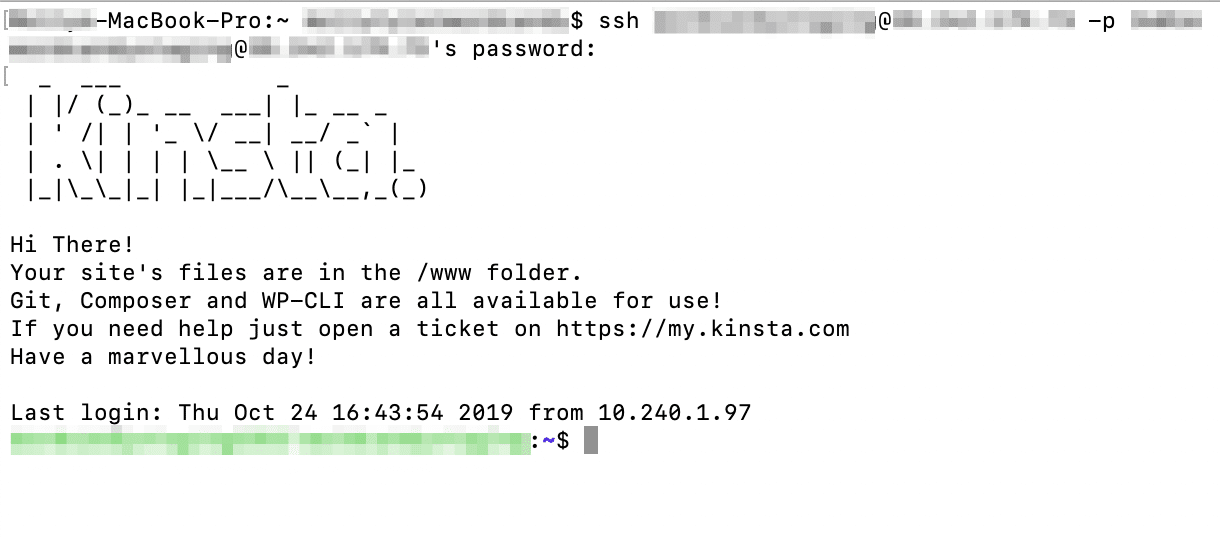 ssh login example