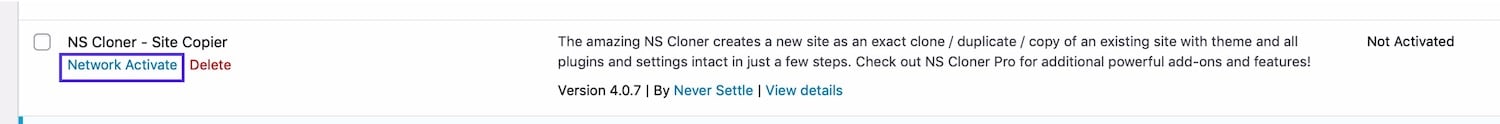 Network activating a plugin