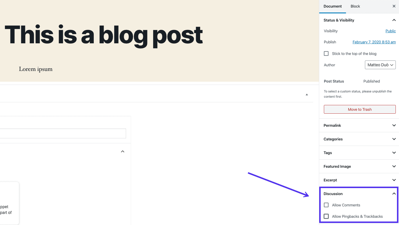 Disabling comments on a WordPress post