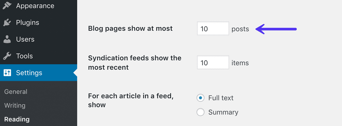 WordPress settings to limit the number of post revisions