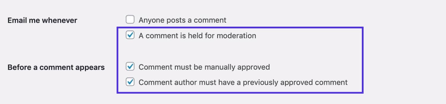 Enable comment moderation