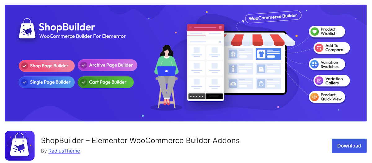 ShopBuilder - Elementor WooCommerce Builder Addons plugin