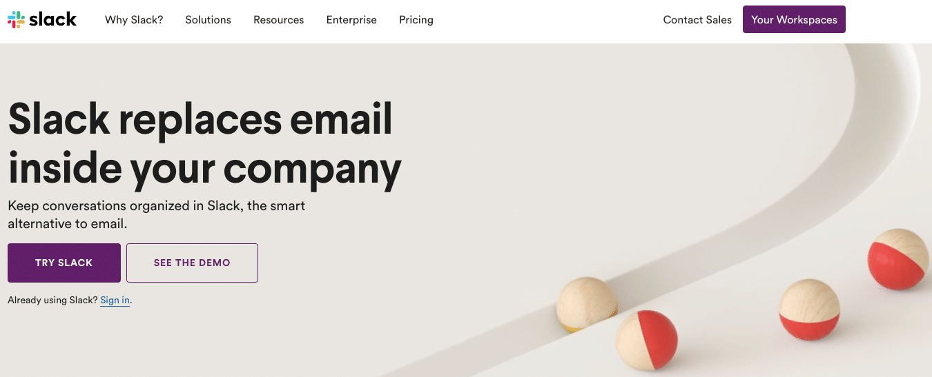 SaaS products: slack