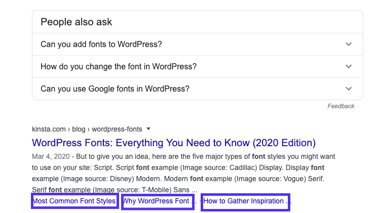 WordPress SEO: Enlaces ancla en las SERPs de Google