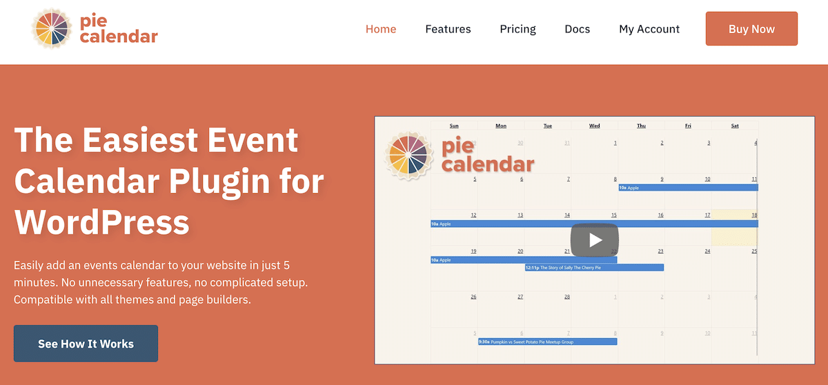 Pie Calendar website