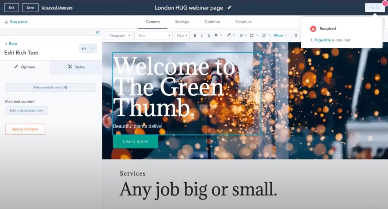 HubSpot CMS-demo