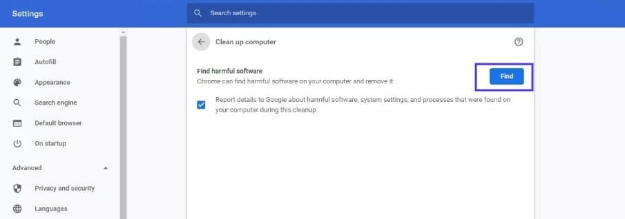 google chrome cleanup tool entry point not found