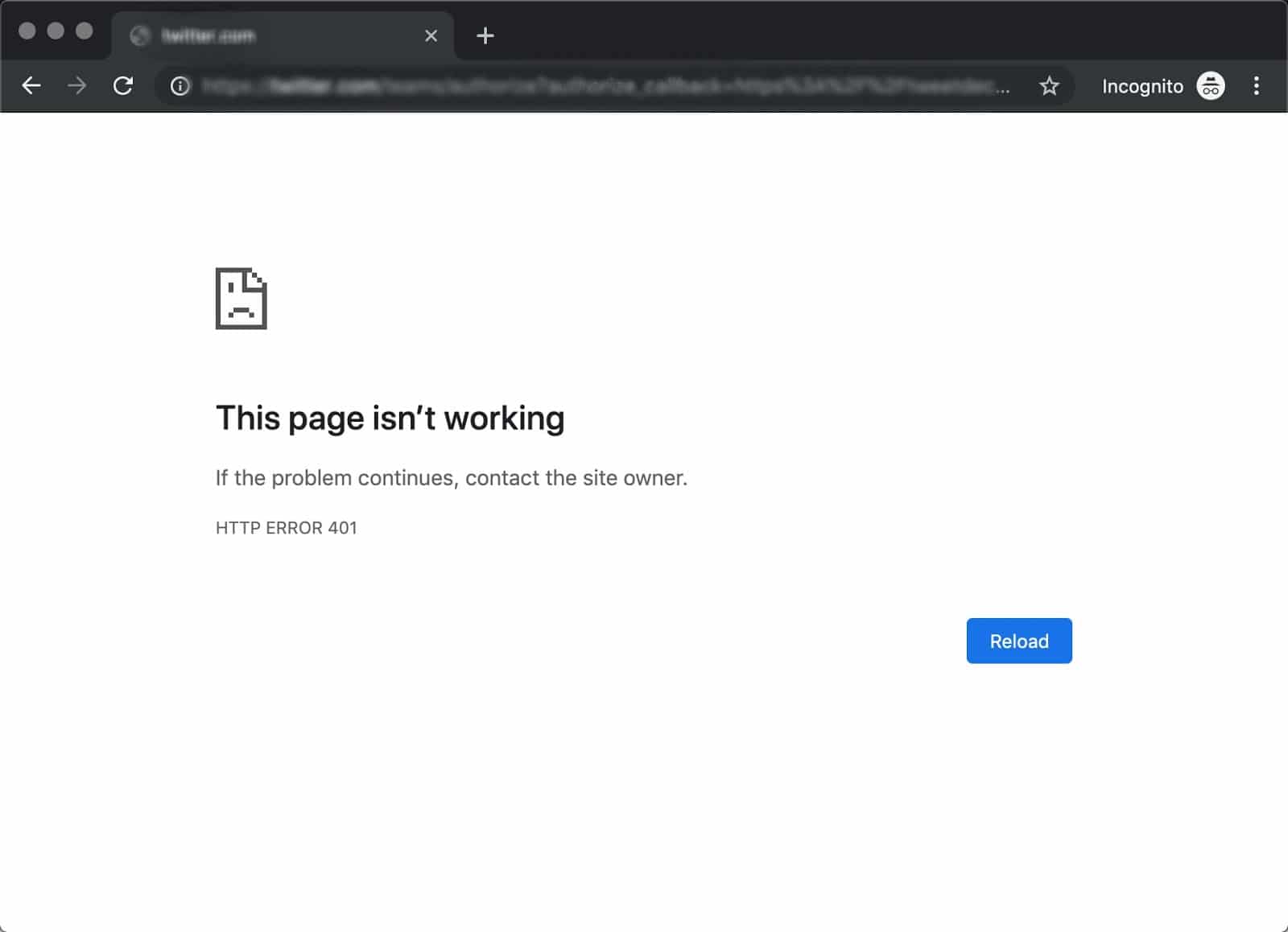 http error 401 in Chrome