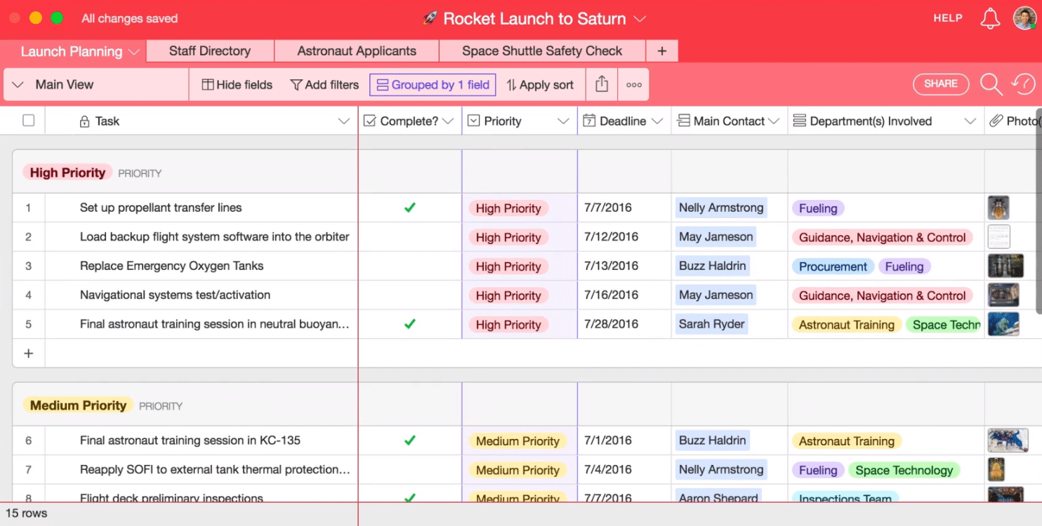 air table user interface