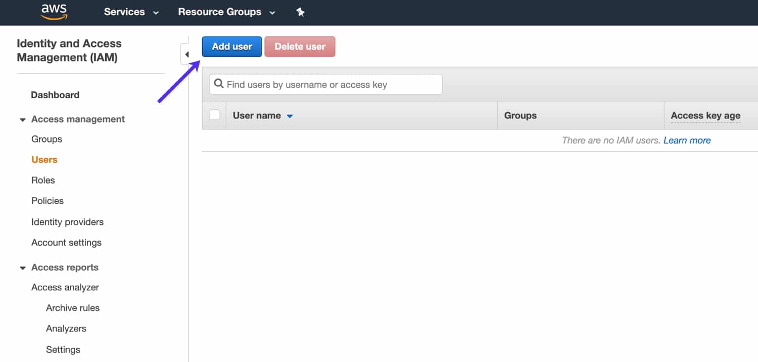 Add an IAM user IAMユーザーを追加