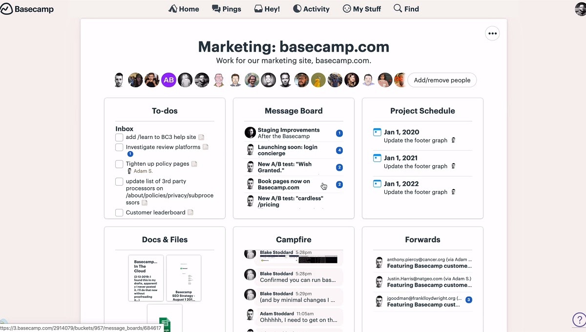 basecamp user interface project