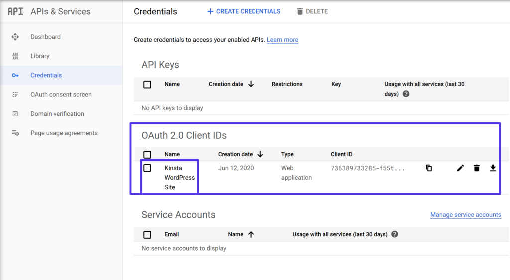 Zugang zu OAuth 2.0 Client-IDs
