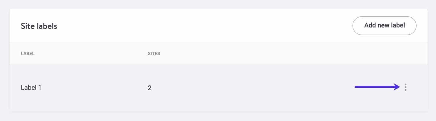Rename and delete site labels.