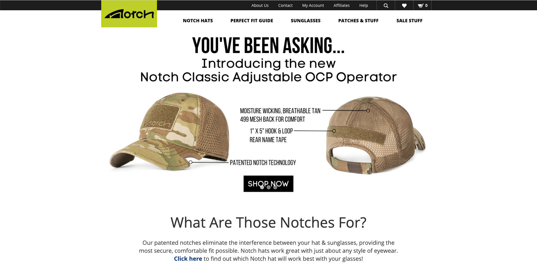 Notch, innovative hats for sunglasses