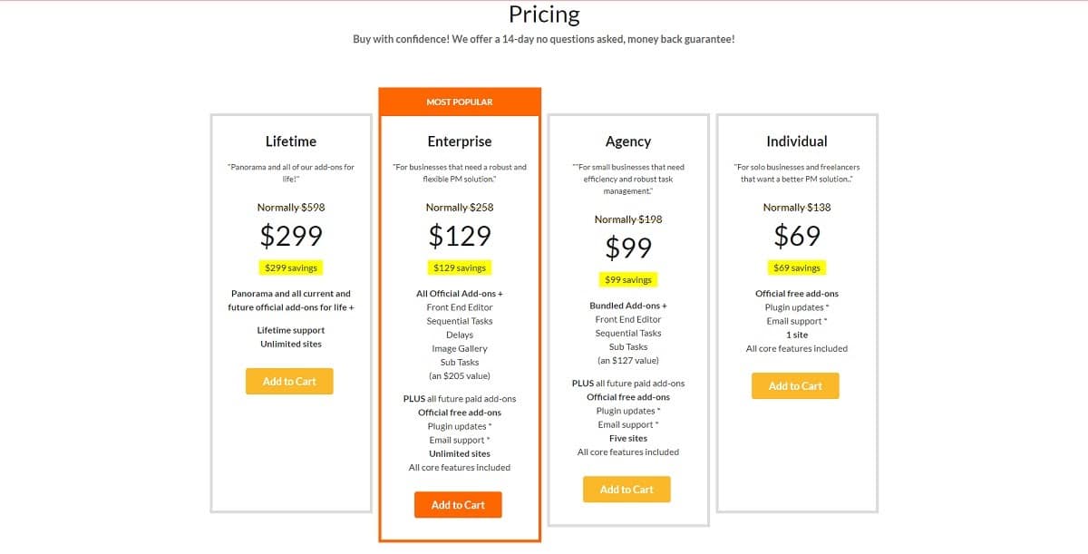 project panorama pricing