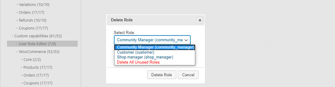 Delete unassigned WordPress user roles easily with User Role Editor plugin