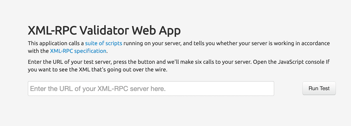 XML-RPC Validator Web App