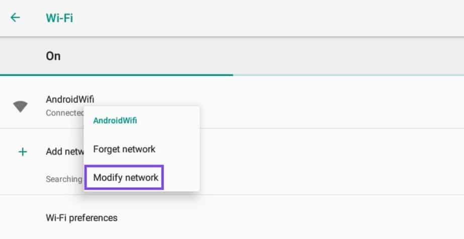android modify network