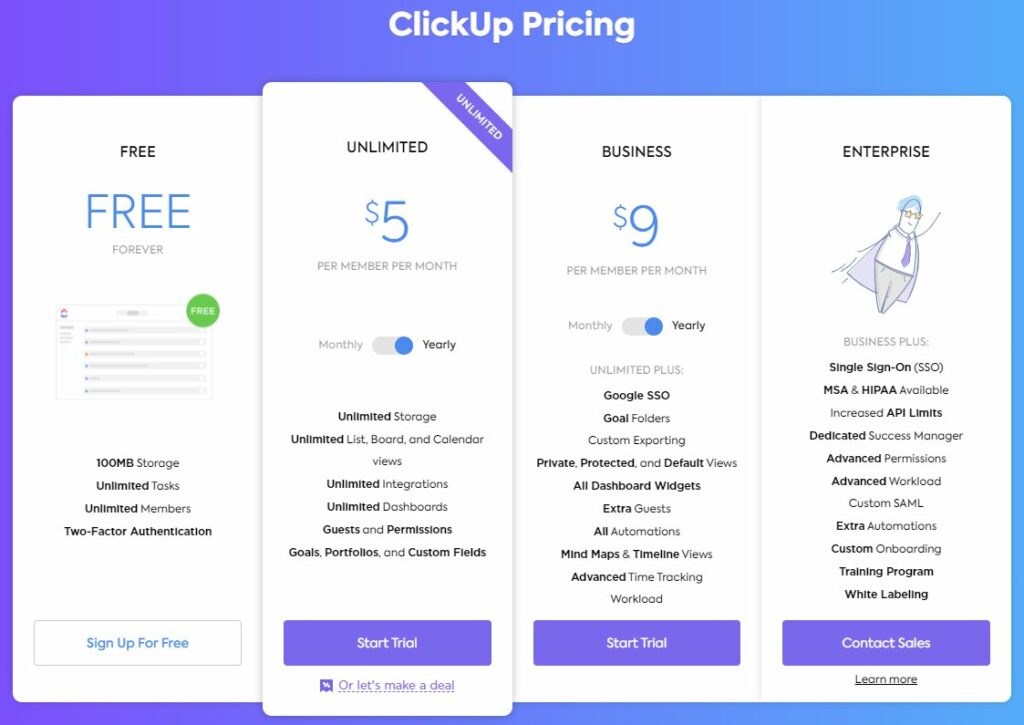 ClickUp pricing