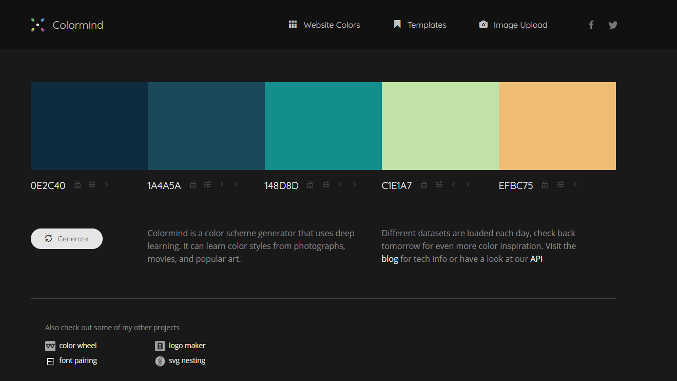 Color Coding Schemes At Angela Hadley Blog   Colormind Pallete Generator 