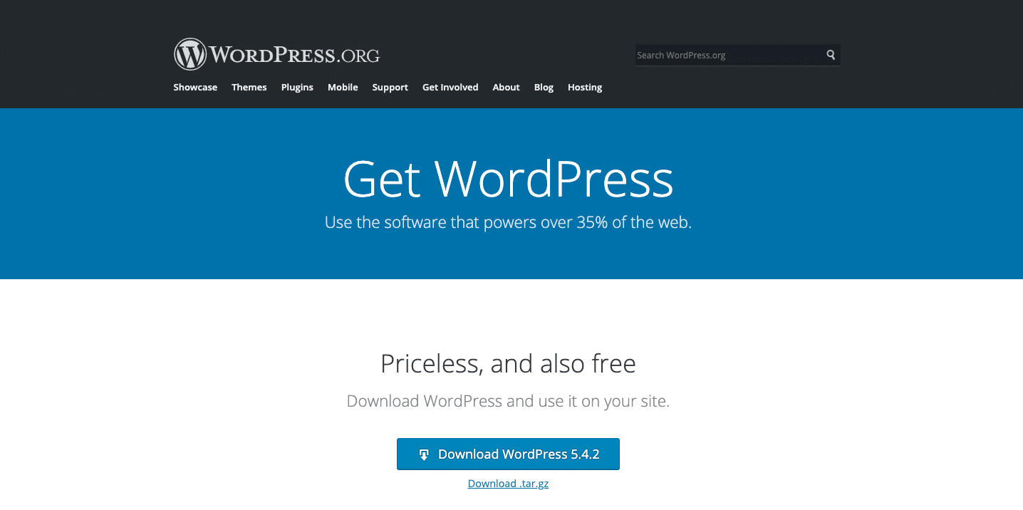 Download-siden på WordPress.org