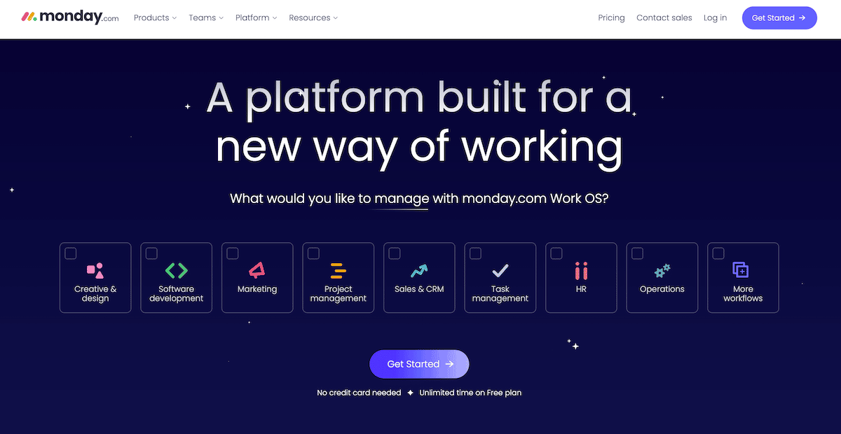 The Monday platform website