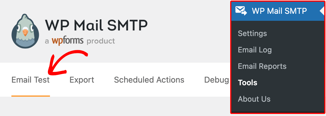 WP Mail SMPT Email Test