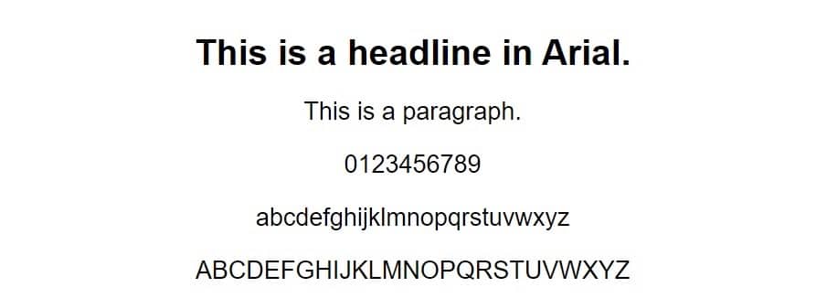 Arial is een veelgebruikt webveilig lettertype